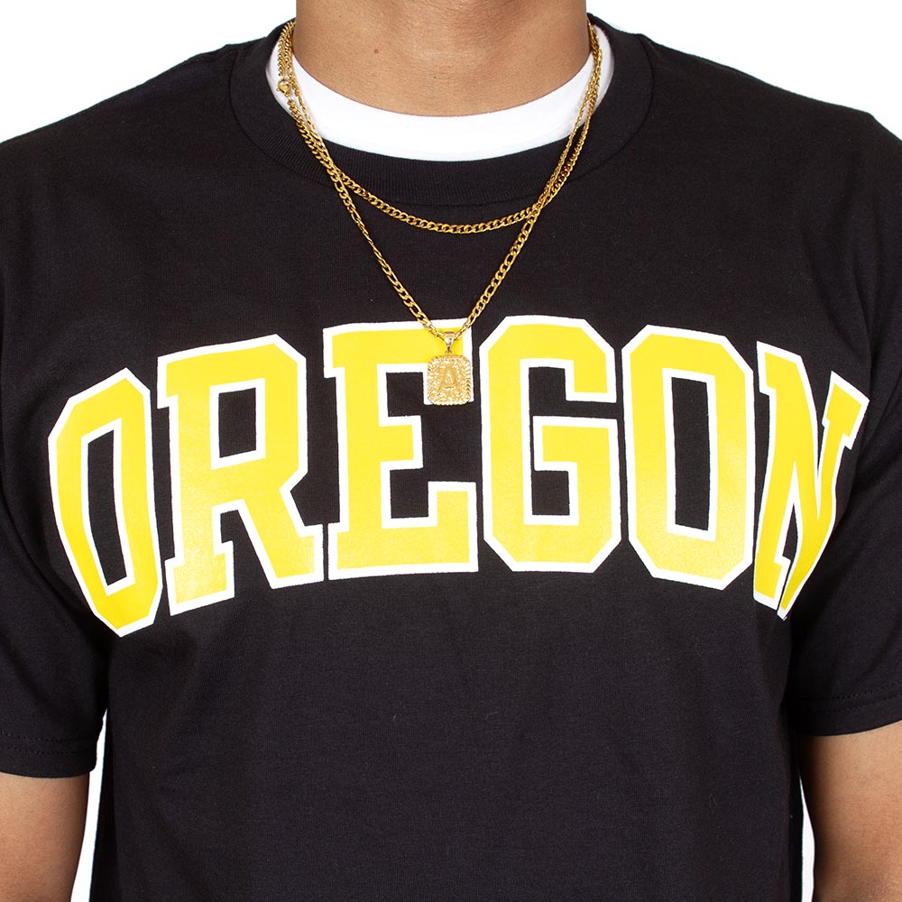 Arched Oregon, Champion, Black, Crew Neck, Cotton Blend, Men, T-Shirt, 942064